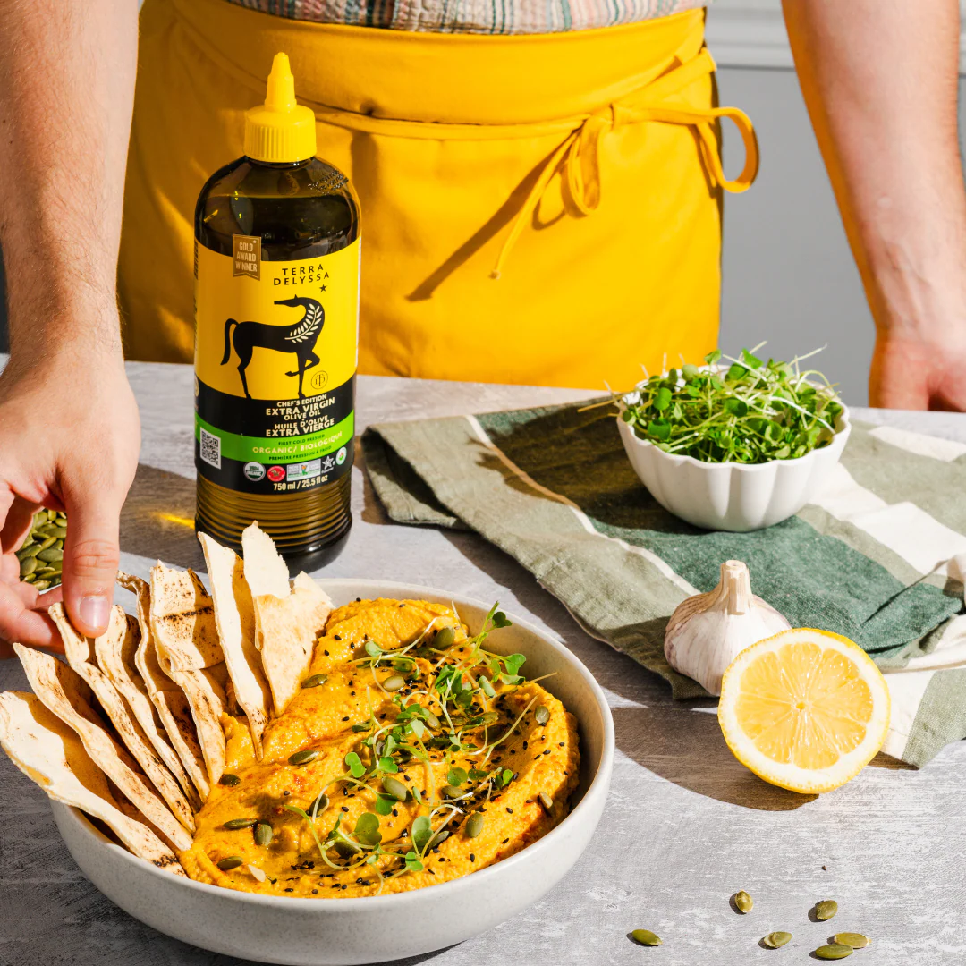 Savory Pumpkin Hummus with Olive Oil & Za’atar - Image 3