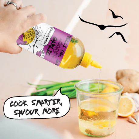 Bella Del Sol Squeezable Organic High Oleic Sunflower Oil Infused with Garlic - Image 4