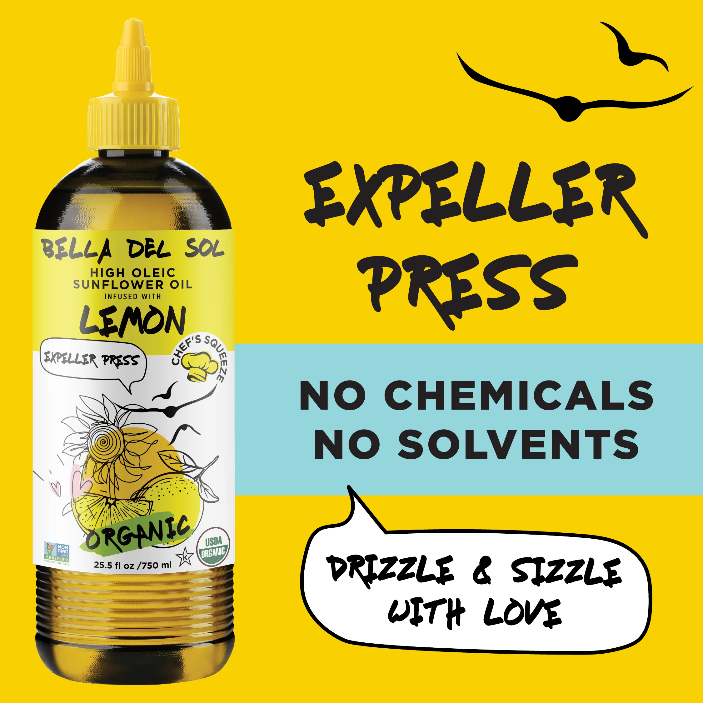Bella Del Sol Squeezable Organic High Oleic Sunflower Oil Infused with Lemon - Image 6