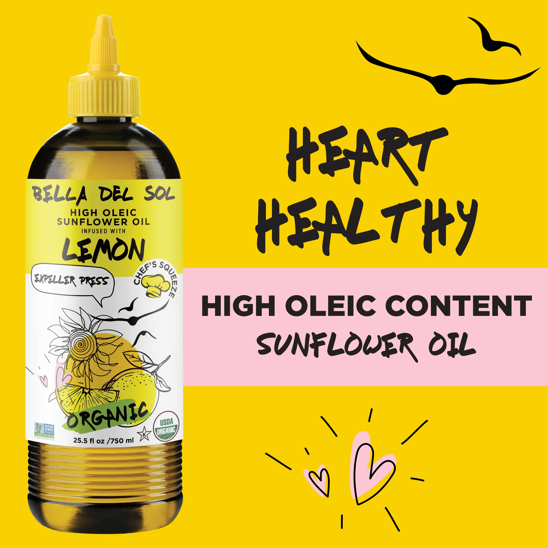 Bella Del Sol Squeezable Organic High Oleic Sunflower Oil Infused with Lemon - Image 8