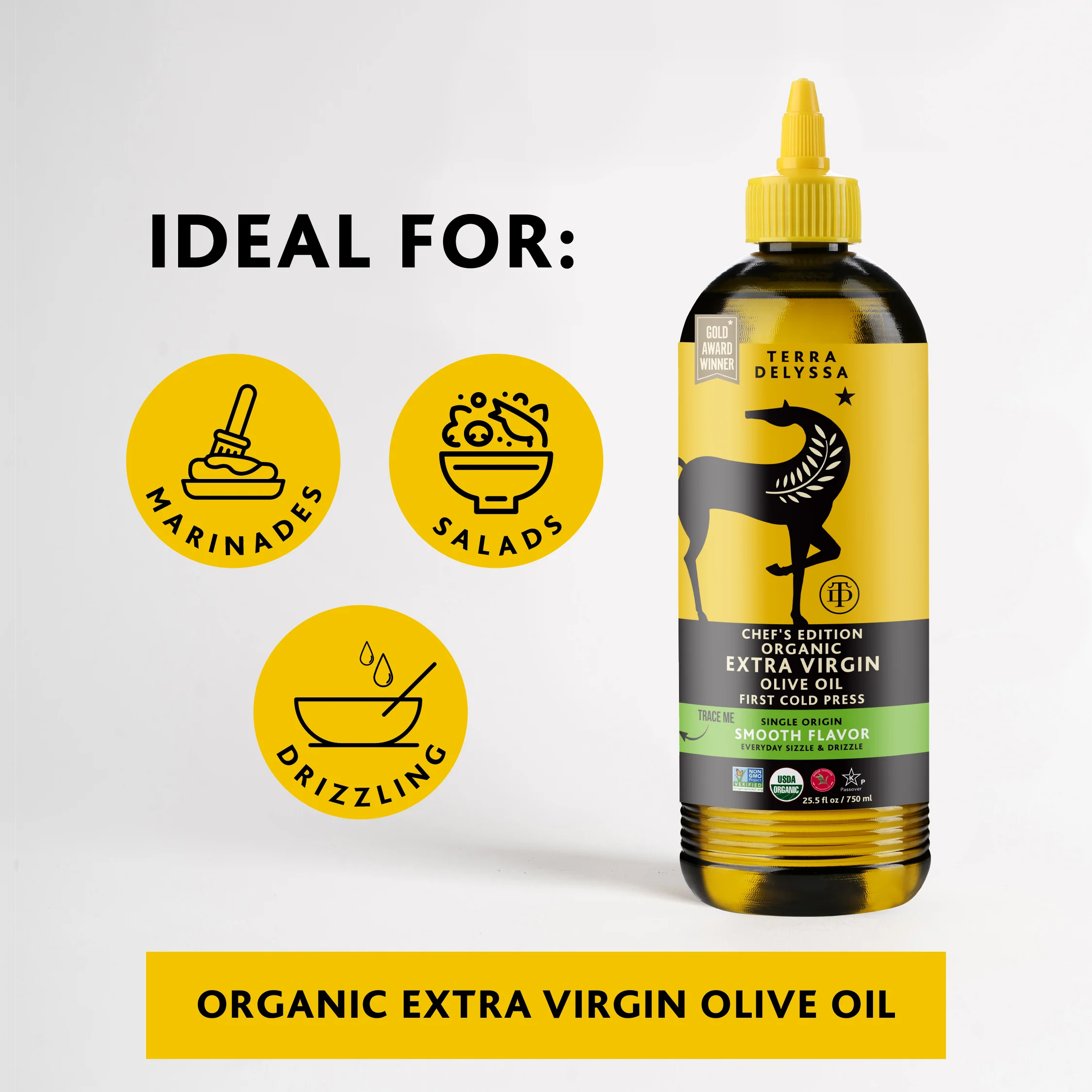 Terra Delyssa Organic Extra Virgin Olive Oil Squeeze Bottle - Image 7